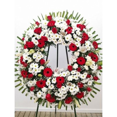 Comprar Corona Anémona en blancos y rojos Barcelona