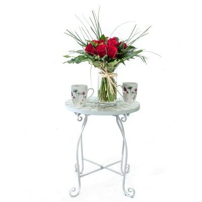 Comprar Bouquet de 16 rosas en jarrón Barcelona