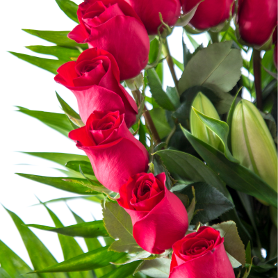 Comprar Centro de 25 rosas en forma corazón Barcelona