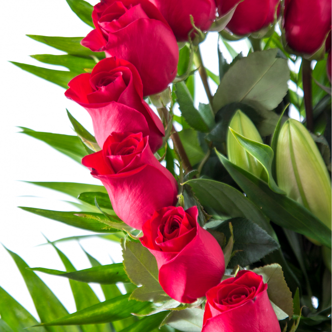 Comprar Centro de 25 rosas en forma corazón Barcelona
