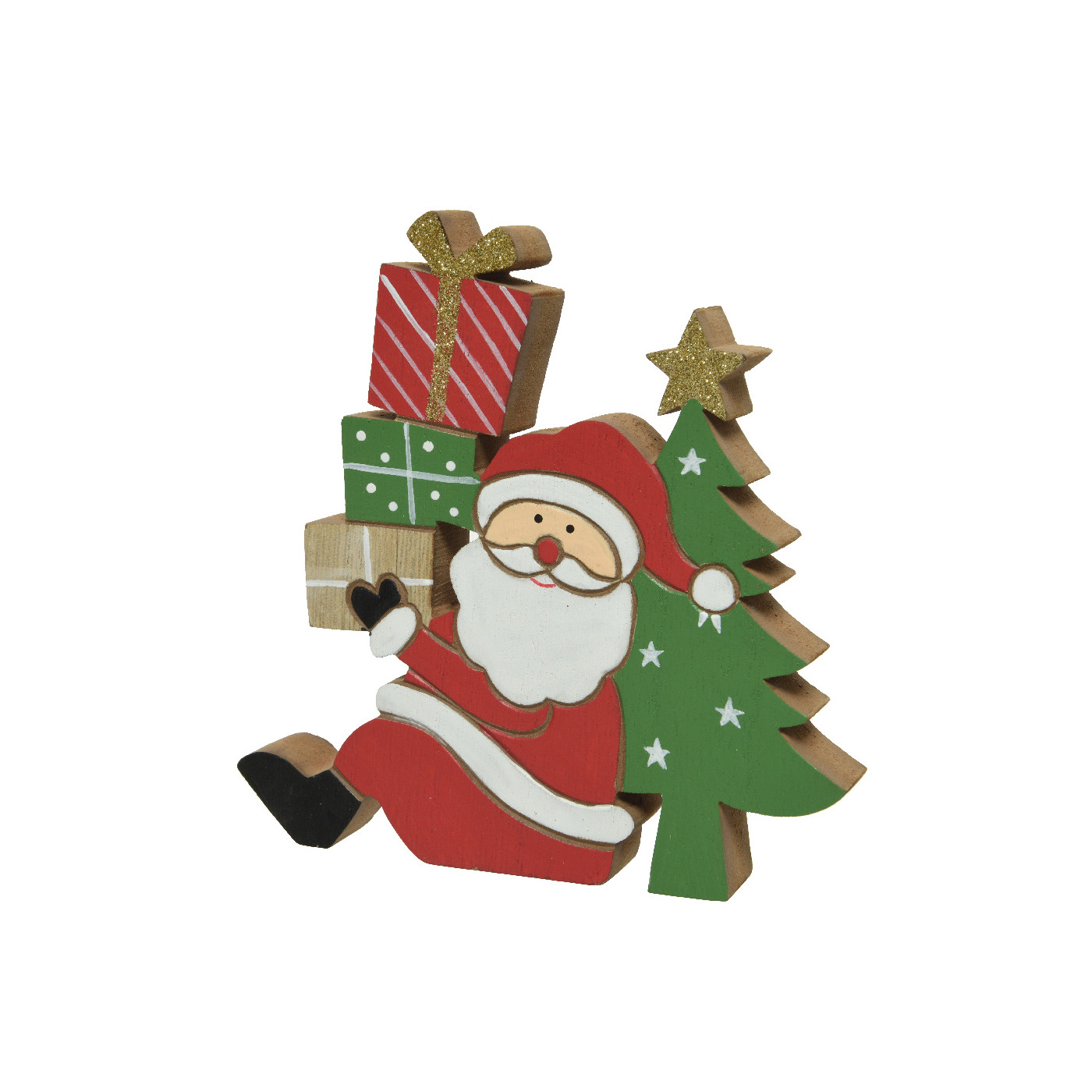 Comprar Figura Papa Noel de madera Barcelona