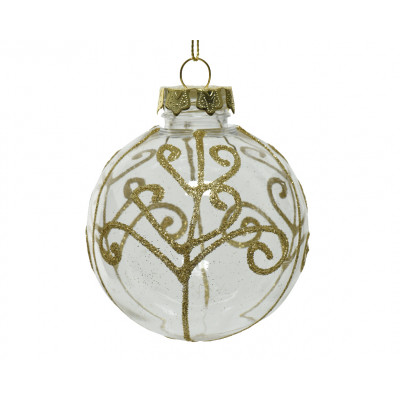 Comprar Bola decorativa transparente con brillo dorado Barcelona