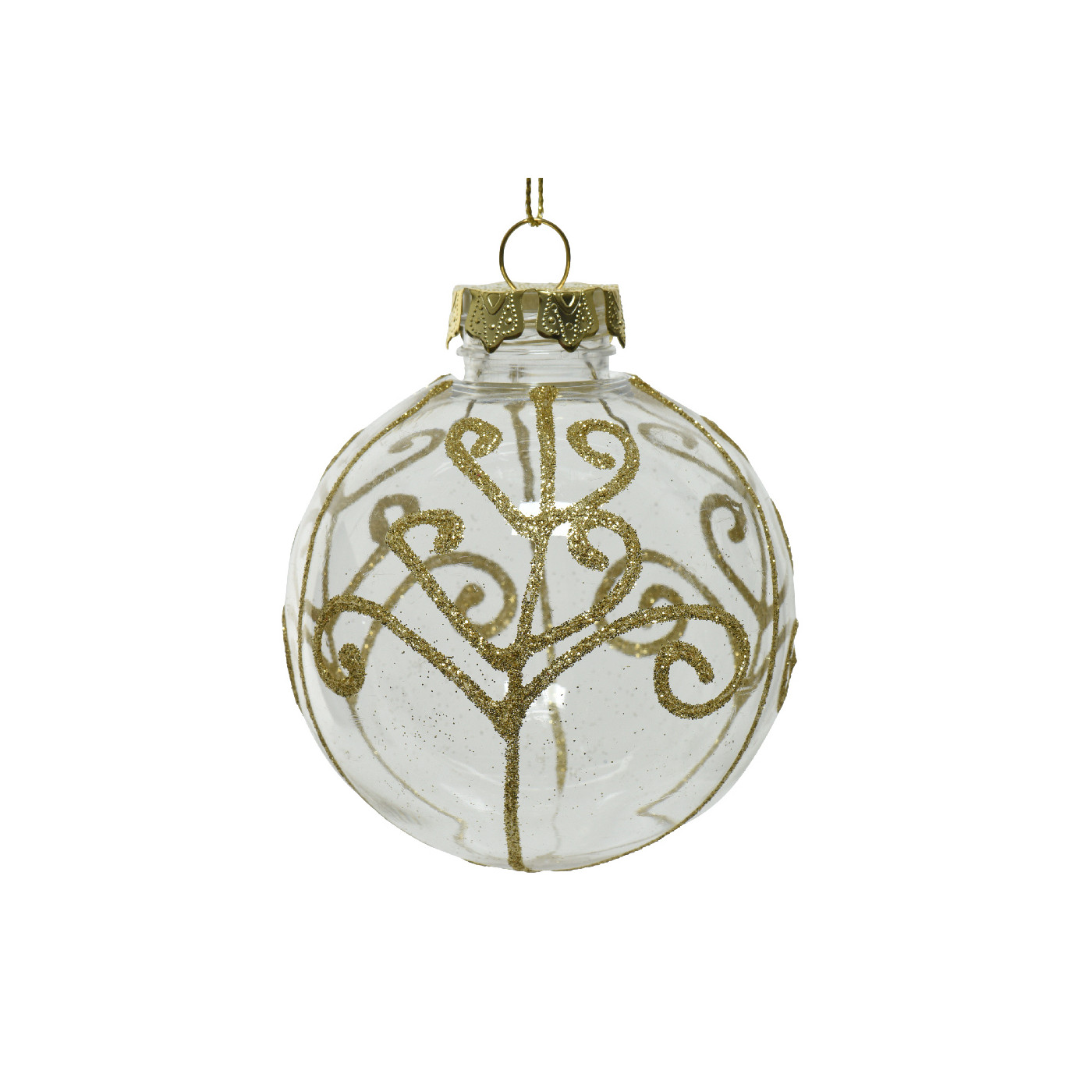 Comprar Bola decorativa transparent amb relleu brillant daurat Barcelona