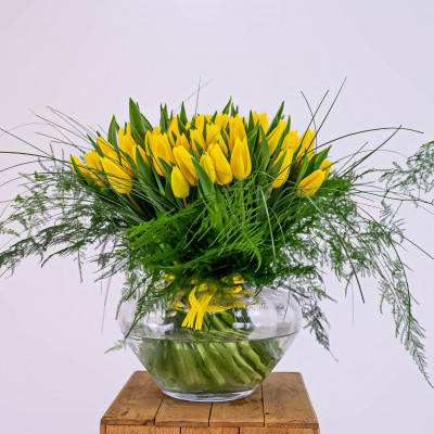 Comprar Ram de tulipans en base de vidre Barcelona