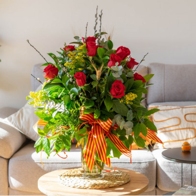 Comprar Gerro de 15 roses vermelles Barcelona