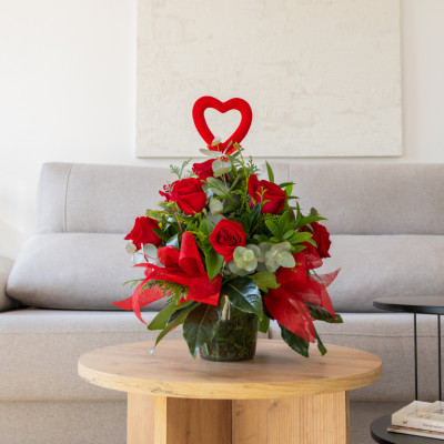 Comprar Gerro de vidre amb 10 rosas Barcelona