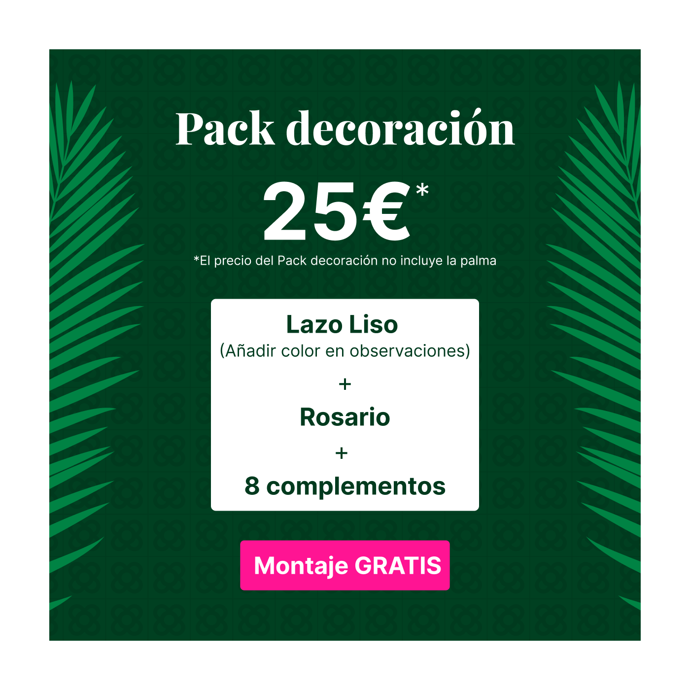 Comprar Pack decoración palma grande Barcelona
