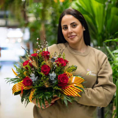 Comprar Centre 10 roses en base de ceràmica Barcelona