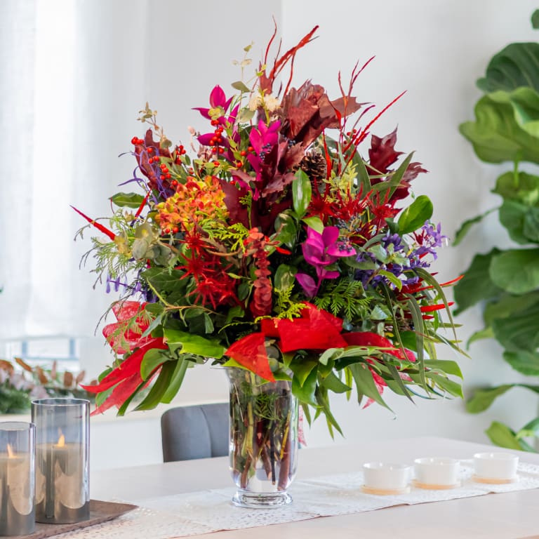 decoracion de fin de año con flores centro de flores para fin de año
