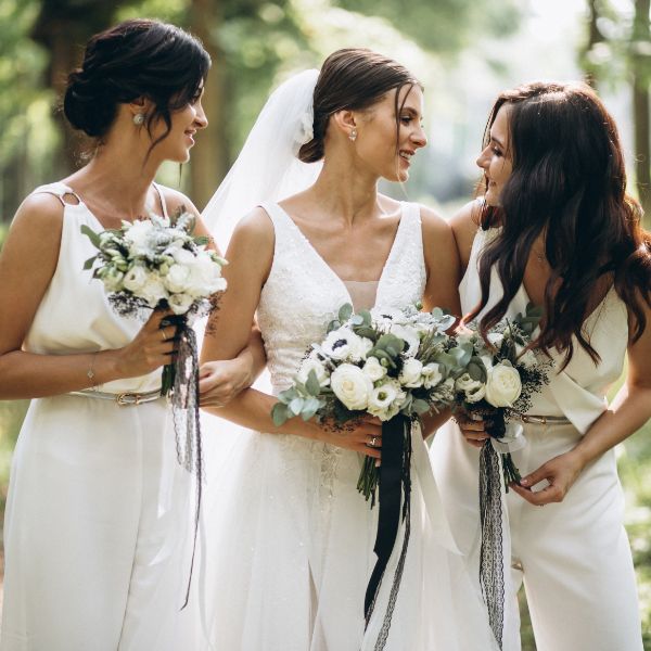 Novias con ramos