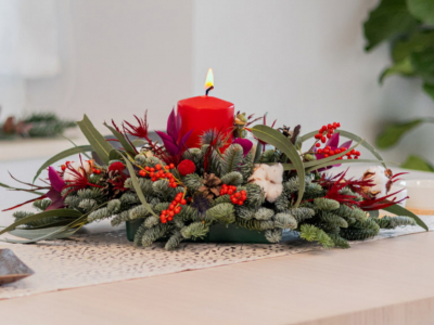 Centres de taula nadalencs amb flors fets a mà